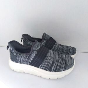 Slip On Sneakers‎ Gray Knit Comfort Walking Shoes